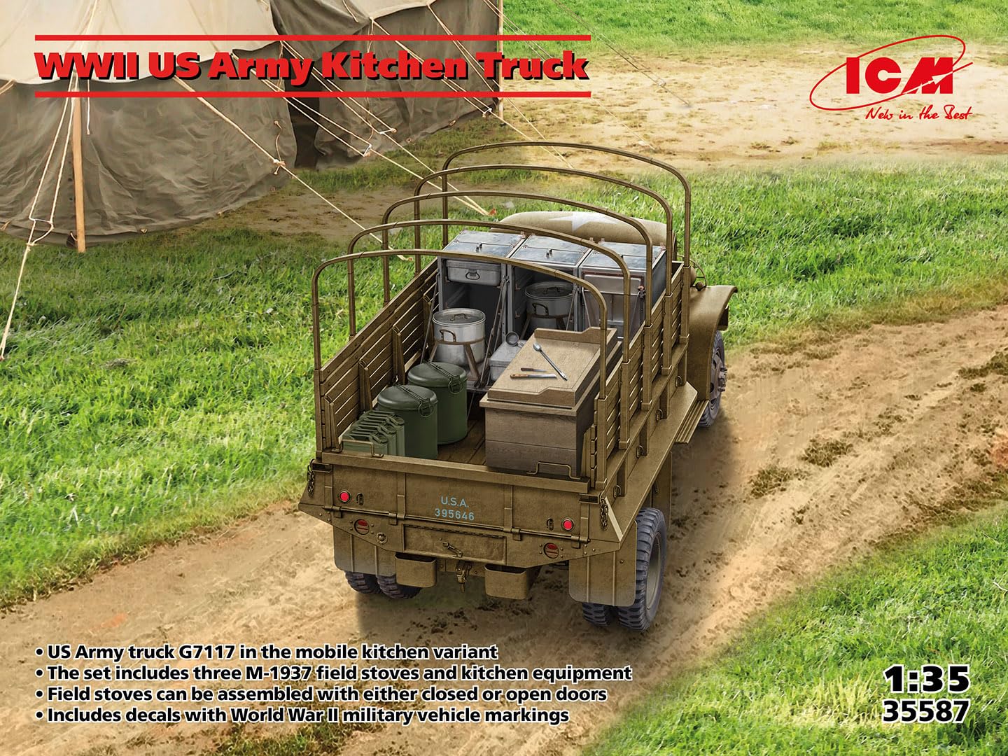 1/35 WWII アメリカ陸軍キッチントラック [35587] Amazon.com: ICM 35587 - WWII US Army Kitchen Truck - Plastic